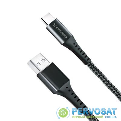 Дата кабель USB 2.0 AM to Type-C 1.2m Black Grand-X (FC-12B)