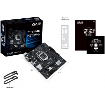 Материнcька плата ASUS PRIME H510M-R-SI s1200 H510 2xDDR4 HDMI DVI D-Sub mATX White BOX WITH ACCESSORY