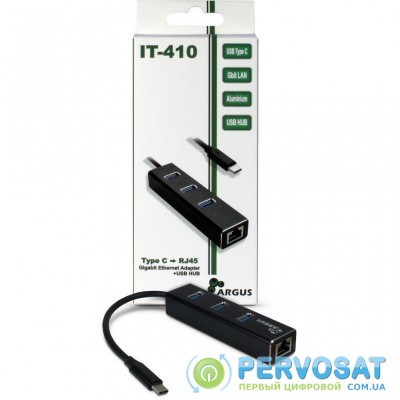 Переходник USB Type-C to RJ45 LAN 10/100/1000Mbps Argus (IT-410)