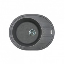 Мийка кухонна Adamant Ovum, штучний камінь, овальна, з крилом, 615х495х200мм, чаша - 1, врізна, сірий Мийка кухонна Adamant Ovum, штучний камінь, овальна, з крилом, 615х495х200мм, чаша - 1, врізна, сірий