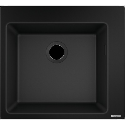 Мийка кухонна Hansgrohe S51, граніт, квадрат, без крила, 560х510х190мм, чаша - 1, накладна, S510-F450, чорний графіт