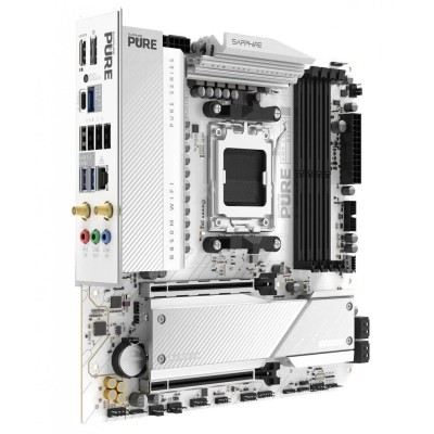 SAPPHIRE Motherboard PURE B850M WIFI sAM5 B850 4xDDR5 M.2 HDMI DP WiFi BT mATX білий SAPPHIRE Motherboard PURE B850M WIFI sAM5 B850 4xDDR5 M.2 HDMI DP WiFi BT mATX білий