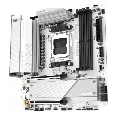 SAPPHIRE Motherboard PURE B850M WIFI sAM5 B850 4xDDR5 M.2 HDMI DP WiFi BT mATX білий SAPPHIRE Motherboard PURE B850M WIFI sAM5 B850 4xDDR5 M.2 HDMI DP WiFi BT mATX білий