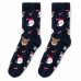 Шкарпетки Bross махрові з дідом морозом (23394-8-darkblue)
