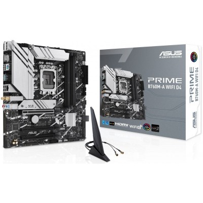 Материнcька плата ASUS PRIME B760M-A WIFI D4 s1700 B760 4xDDR4 M.2 HDMI DP Wi-Fi BT mATX