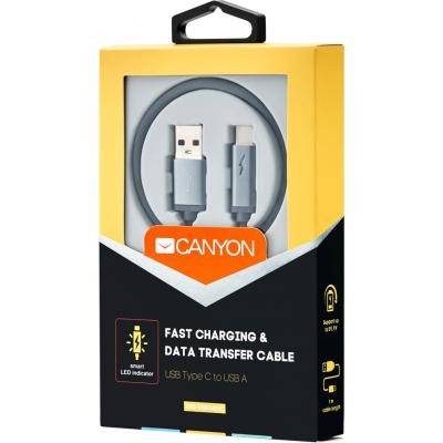 Дата кабель USB 2.0 AM to Type-C 1.0m LED CANYON (CNS-USBC6DG)