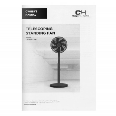 Вентилятор Cooper&Hunter CH-RFF1270RT підлоговий, 32см, 18Вт, пульт ДУ, висота 80-100см, Bluetooth кер-ня, сірий