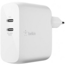 Зарядний пристрій Belkin GAN (50+18W) Dual USB-С, white (WCH003VFWH) Зарядний пристрій Belkin GAN (50+18W) Dual USB-С, white (WCH003VFWH)