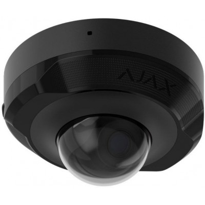 IP-Камера дротова Ajax DomeCam Mini, 8мп, 2.8мм, Poe, True WDR, IP 65, ІЧ 30м, аудіо, кут огляду 100° до 110°, міні купольна, чорна