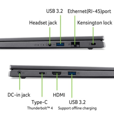 Ноутбук Acer Aspire 16 A16-51GM 16" WUXGA IPS, Intel 5-120U, 16GB, F512GB, NVD2050-4, Lin, сірий