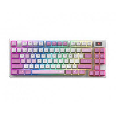 Клавіатура механічна MSI FORGE GK600 TKL W VIOLET UA 83key, mechanical Linear, USB-A, Wireless, Bluetooth, EN/UKR/RU, RGB, фіолетовий