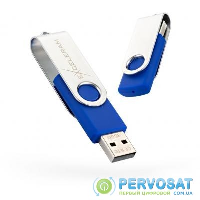 USB флеш накопитель eXceleram 16GB P1 Series Silver/Blue USB 2.0 (EXP1U2SIBL16)