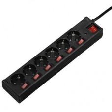 Мережевий фільтр живлення HAMA 6xSchuk, 1.4м (00121946) Мережевий фільтр живлення HAMA 6xSchuk, 1.4м (00121946)