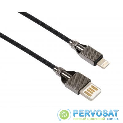 Дата кабель USB 2.0 AM to Lightning 1.0m 2-sides usb nylon black Vinga (VCPDCL2SNB1BK)