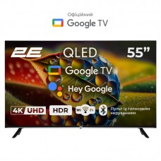 Телевізор 55" 2E QLED 4K 60Hz Smart Google TV Black Телевізор 55" 2E QLED 4K 60Hz Smart Google TV Black