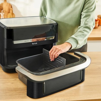 Мультипіч Tefal Dual Easy Fry Flex, 2700Вт, чаша-5.5+3.5л, сенсорне керув., з віконцем, 2 чаши, гриль, пластик, чорний Мультипіч Tefal Dual Easy Fry Flex, 2700Вт, чаша-5.5+3.5л, сенсорне керув., з віконцем, 2 чаши, гриль, пластик, чорний