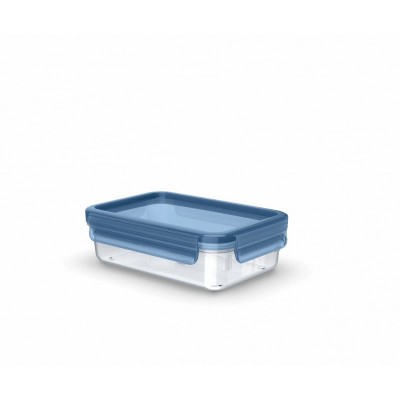 Контейнер Tefal Master Seal Eco 0,8л, прямокутний, пластик, прозорий, блакитний