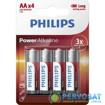Батарейка PHILIPS AA LR6 Power Alkaline * 4 (LR6P4B/10)