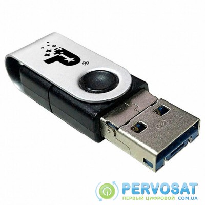 USB флеш накопитель Patriot 32GB Trinity Silver-Black USB 3.1/microUSB/Type-C (PEF32GTRI3USB)