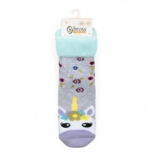 Шкарпетки Bross махрові з єдинорогом (21073-3G-gray) Шкарпетки Bross махрові з єдинорогом (21073-3G-gray)
