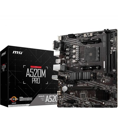 Материнcька плата MSI A520M_PRO sAM4 A520 2xDDR4 HDMI-DVI-DP mATX