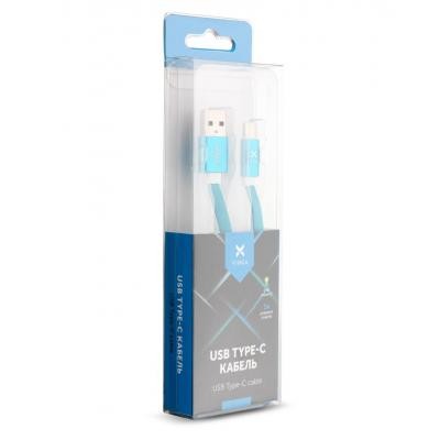 Дата кабель USB 2.0 AM to Type-C 1m flat blue Vinga (VRC101BC)