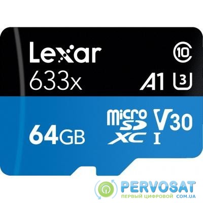 Карта памяти Lexar 64GB microSDXC class 10 UHS-I 633x (LSDMI64GBB633A)