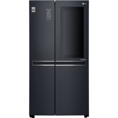 Холодильник SBS LG GC-Q247CBDC, 179х74х91см, 2 дв., Холод.відд. - 406л, Мороз. відд. - 220л, A+, NF, Лінійний , Зона свіжості, Door in door, Матовий чорний