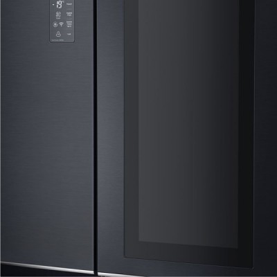 Холодильник SBS LG GC-Q247CBDC, 179х74х91см, 2 дв., Холод.відд. - 406л, Мороз. відд. - 220л, A+, NF, Лінійний , Зона свіжості, Door in door, Матовий чорний