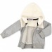 Кофта Haknur на блискавки з хутряним капюшоном (6943-80G-gray)