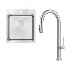 Набір для кухні Deante Olfato стальна мийка ZPO_010A + зміш. BQO_F72M, матова сталь Набір для кухні Deante Olfato стальна мийка ZPO_010A + зміш. BQO_F72M, матова сталь