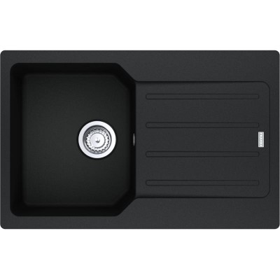Мийка кухонна Franke City, фраграніт, прямокутник, з крилом, 780х500х190мм, чаша - 1, врізна, оборотна, UCG 611-78, онікс
