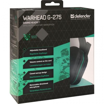 Наушники Defender Warhead G-275 Green Black (64122)