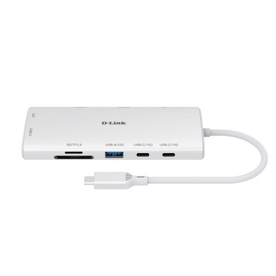 USB-С Хаб D-Link DUP-A01 10in1  2xHDMI, 1xGE, 2xUSB-C, 1xUSB-A 3.1, 1xUSB-A 3.0, 1xSD, 1xmicroSD, 1xUSB-C PD