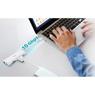 USB-С Хаб D-Link DUP-A01 10in1  2xHDMI, 1xGE, 2xUSB-C, 1xUSB-A 3.1, 1xUSB-A 3.0, 1xSD, 1xmicroSD, 1xUSB-C PD