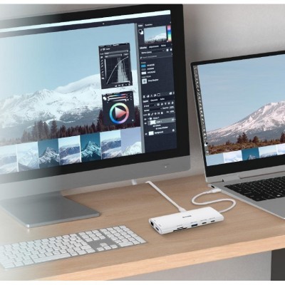 USB-С Хаб D-Link DUP-A01 10in1  2xHDMI, 1xGE, 2xUSB-C, 1xUSB-A 3.1, 1xUSB-A 3.0, 1xSD, 1xmicroSD, 1xUSB-C PD