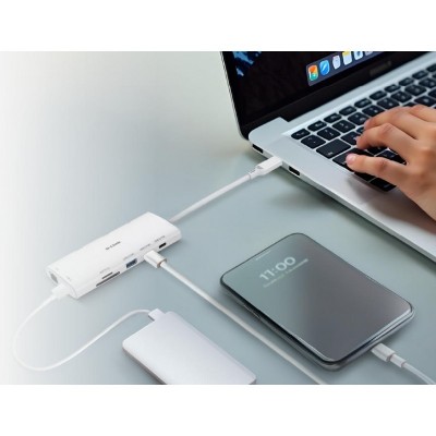 USB-С Хаб D-Link DUP-A01 10in1  2xHDMI, 1xGE, 2xUSB-C, 1xUSB-A 3.1, 1xUSB-A 3.0, 1xSD, 1xmicroSD, 1xUSB-C PD