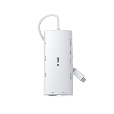 USB-С Хаб D-Link DUP-A01 10in1  2xHDMI, 1xGE, 2xUSB-C, 1xUSB-A 3.1, 1xUSB-A 3.0, 1xSD, 1xmicroSD, 1xUSB-C PD