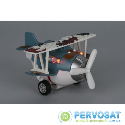 Same Toy Самолет металлический инерционный Aircraft со светом и звуком (синий)