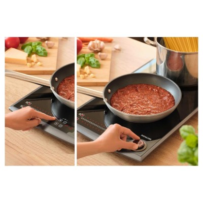 Плитка настільна Sencor індукційна, комф. - 2, 1.3+1.8кВт, управл - сенсор-мех., чорний Плитка настільна Sencor індукційна, комф. - 2, 1.3+1.8кВт, управл - сенсор-мех., чорний