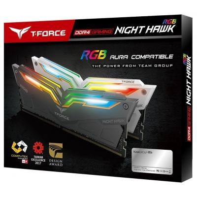 Модуль пам'яті для комп'ютера DDR4 16GB (2x8GB) 3200 MHz T-Force Night Hawk RGB Black Team (TF1D416G3200HC16CDC01)