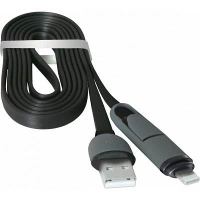 Дата кабель USB10-03BP USB - Micro USB/Lightning, black, 1m Defender (87488)