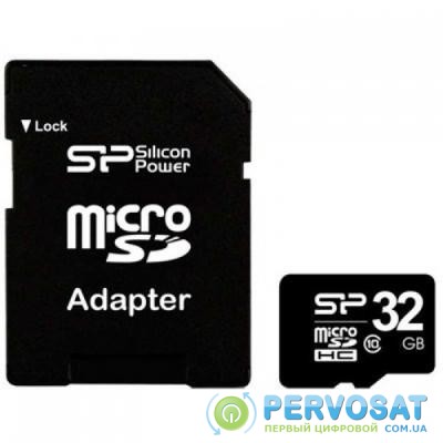 Карта памяти Silicon Power 32Gb microSDHC class 10 (SP032GBSTH010V10SP)