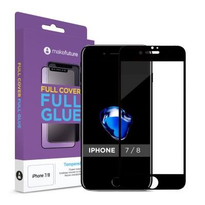 Стекло защитное MakeFuture Apple iPhone 7/8 Full Cover Full Glue Black (MGF-AI7/8B)