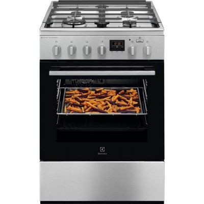 Плита Electrolux комбінована, 58л, 60x60см, дисплей, конвекція, чавун, пара, нерж