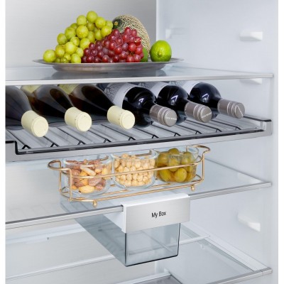 Холодильник LG з нижн. мороз., 203x60х68, холод.відд.-262л, мороз.відд.-113л, 2дв., E, NF, інв., диспл зовн., Fresh Сonverter, Metal Fresh, сріблястий