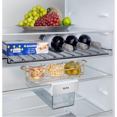 Холодильник LG з нижн. мороз., 203x60х68, холод.відд.-262л, мороз.відд.-113л, 2дв., E, NF, інв., диспл зовн., Fresh Сonverter, Metal Fresh, сріблястий