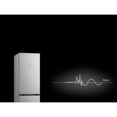 Холодильник LG з нижн. мороз., 203x60х68, холод.відд.-262л, мороз.відд.-113л, 2дв., E, NF, інв., диспл зовн., Fresh Сonverter, Metal Fresh, сріблястий