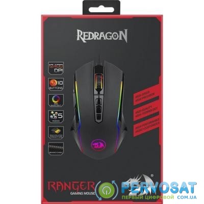 Мышка Redragon Ranger RGB IR USB Black (77423)