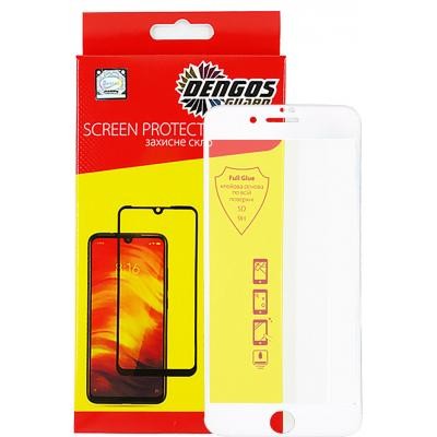 Стекло защитное DENGOS 5D iPhone 7/8 Plus white (TGFG-36)